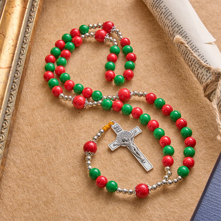 Christianartworkshop Heavenly Guard Beaded Rosary With Crucifix: Badge of Steady Guidance - Crucifix - image 0