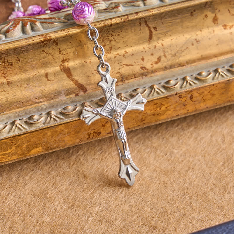 Christianartworkshop Heavenly Rose Bead Rosary With Crucifix: Badge of Steady Guidance - image 4