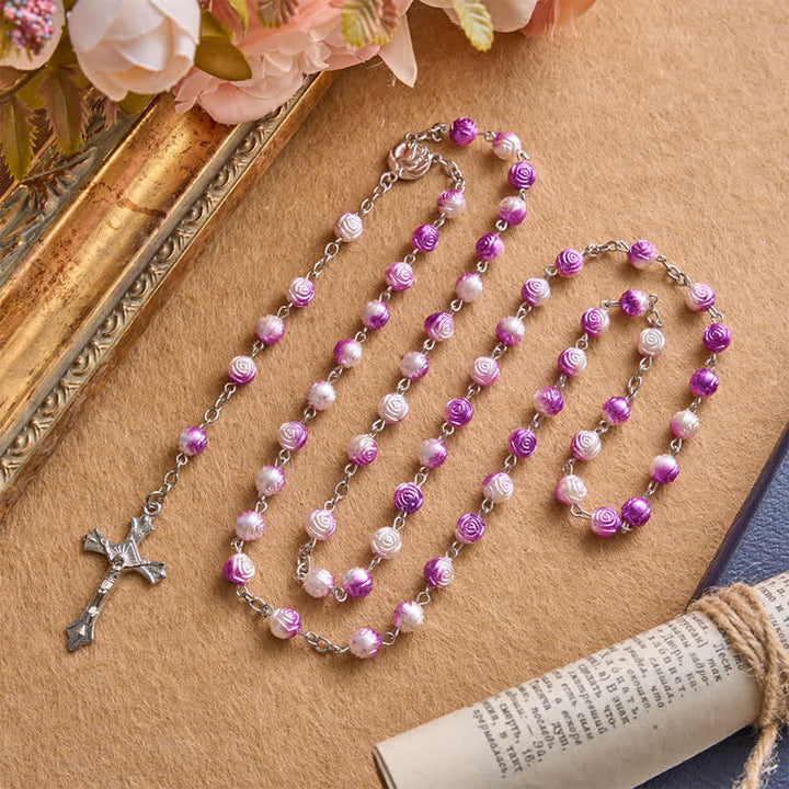 Christianartworkshop Heavenly Rose Bead Rosary With Crucifix: Badge of Steady Guidance - image 1