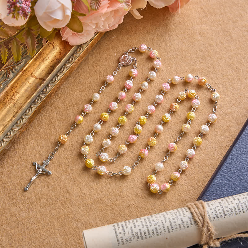 Christianartworkshop Heavenly Rose Bead Rosary With Crucifix: Badge of Steady Guidance - image 6