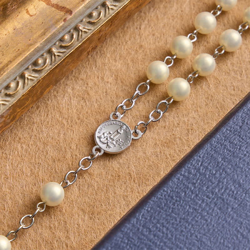Christianartworkshop Our Lady of Fatima Rosary with Rose Alloy Cross: Token of Sacred Gentle Grace - image 2