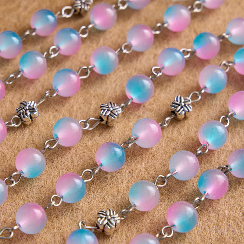Christianartworkshop Ornate Our Lady of Miraculous Medal Rosary with Glass Beads: Sign of Divine Shelter - image 1