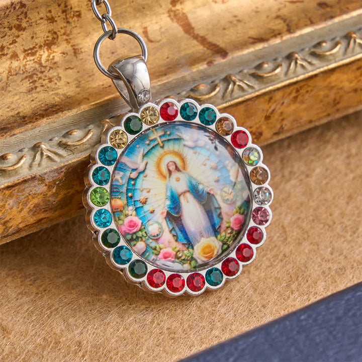 Christianartworkshop Ornate Our Lady of Miraculous Medal Rosary with Glass Beads: Sign of Divine Shelter - image 4