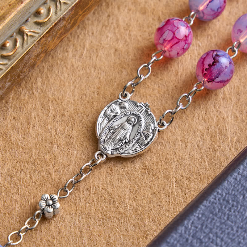 Christianartworkshop Ornate Alloy Rosary with Our Lady & St. Benedict: Emblem of Quiet Blessing - image 3