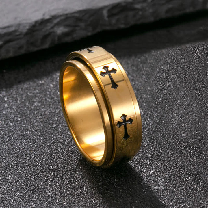 FREE Today: Rotatable Cross Stainless Steel Band Ring: Emblem of Abiding Heavenly Grace - Golden - US 11 - image 8