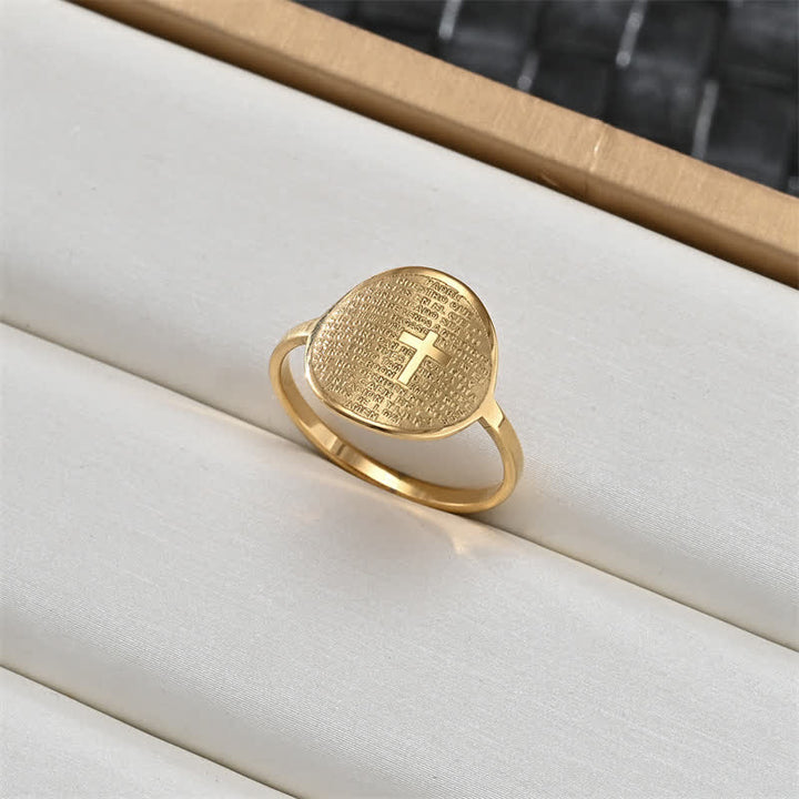 Christianartworkshop Sacred Portrait & Cross Medallion Ring: Emblem of Soft Celestial Protection - Cross D - US 12 - image 7