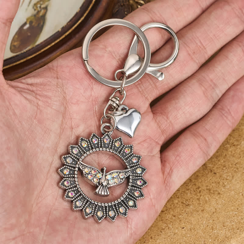 Christianartworkshop Vintage Rhinestone Holy Spirit Keychain: Symbol of Quiet Devotional Calm - image 1