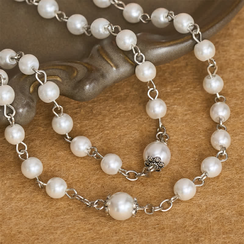 Christianartworkshop Ornate Alloy & Pearl Our Lady Rosary Storage Kit: Sign of Steadfast Celestial Shelter - image 11