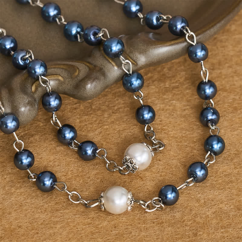 Christianartworkshop Ornate Alloy & Pearl Our Lady Rosary Storage Kit: Sign of Steadfast Celestial Shelter - image 3
