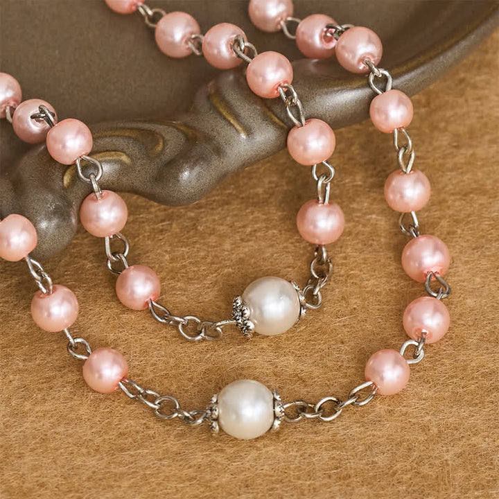 Christianartworkshop Ornate Alloy & Pearl Our Lady Rosary Storage Kit: Sign of Steadfast Celestial Shelter - image 7