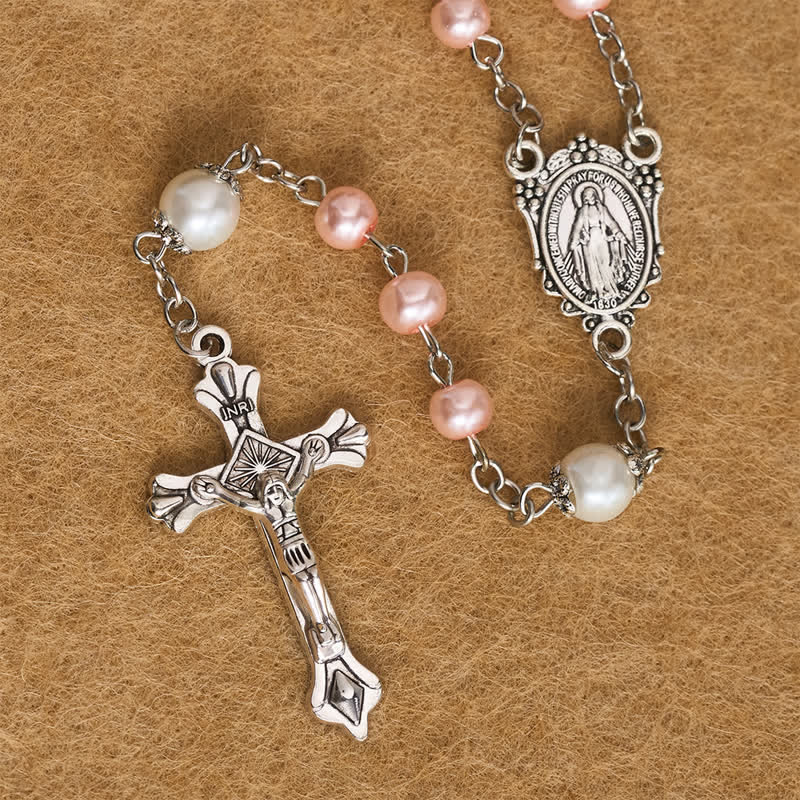 Christianartworkshop Ornate Alloy & Pearl Our Lady Rosary Storage Kit: Sign of Steadfast Celestial Shelter - image 8