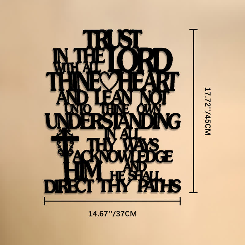 Christianartworkshop Dainty Typography Wrought Metal Verse Wall Sign: Token Of Quiet Divine Wisdom - 14.57''*17.72''*0.04''/37*45*0.1cm - image 6