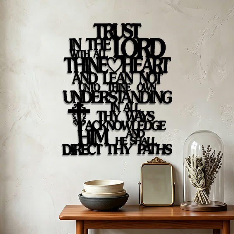 Christianartworkshop Dainty Typography Wrought Metal Verse Wall Sign: Token Of Quiet Divine Wisdom - image 1