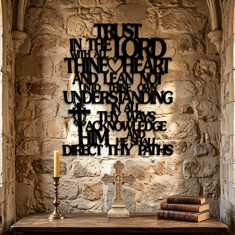 Christianartworkshop Dainty Typography Wrought Metal Verse Wall Sign: Token Of Quiet Divine Wisdom - image 4