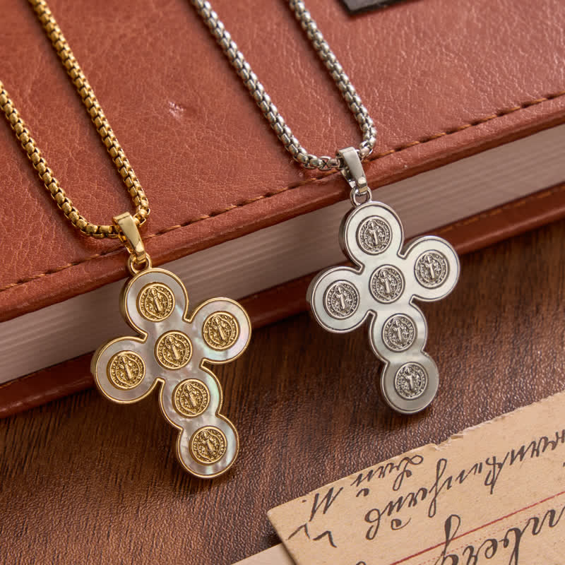 Christianartworkshop St. Benedict Four‑Way Cross Copper Necklace: Emblem Of Abiding Heavenly Shelter - image 0