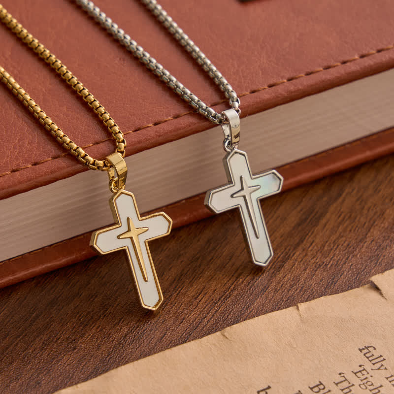 Christianartworkshop Refined Polished Copper Cross with Shell Inlay: Mark of Steady Heavenly Shelter - image 0