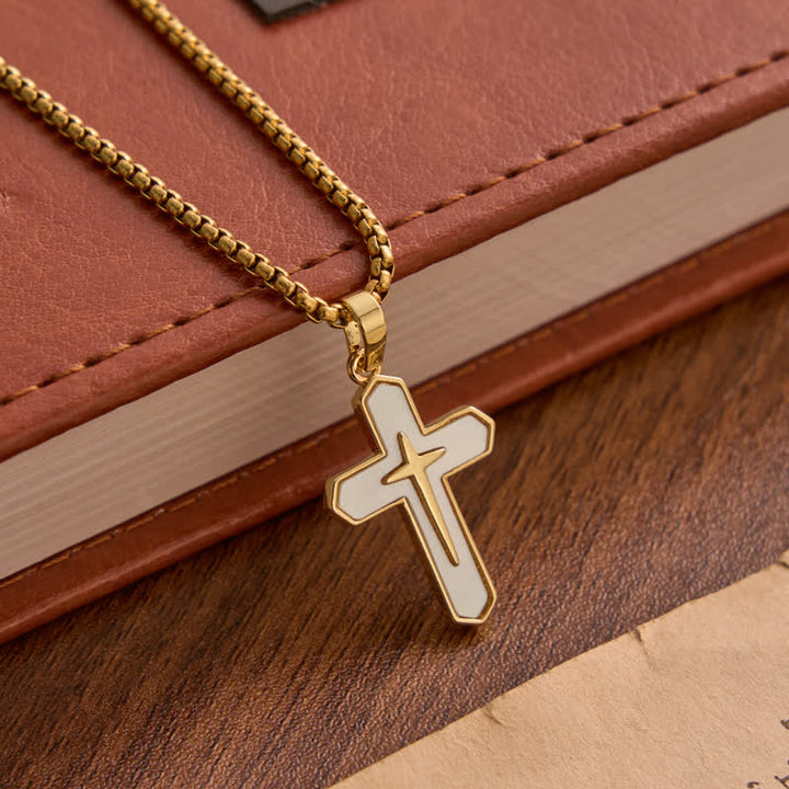 Christianartworkshop Refined Polished Copper Cross with Shell Inlay: Mark of Steady Heavenly Shelter - Golden - image 2
