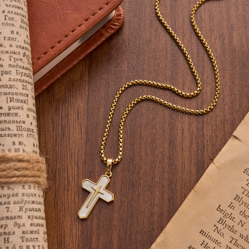 Christianartworkshop Refined Polished Copper Cross with Shell Inlay: Mark of Steady Heavenly Shelter - image 1