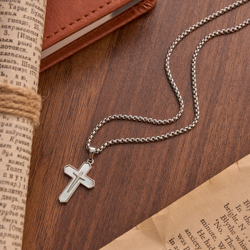 Christianartworkshop Refined Polished Copper Cross with Shell Inlay: Mark of Steady Heavenly Shelter - image 4