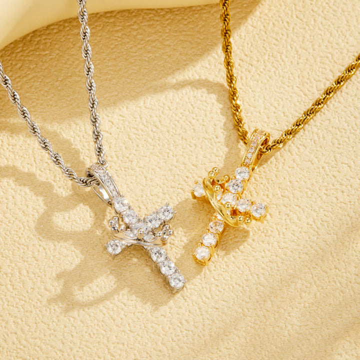 Christianartworkshop Fully Paved Shining Cross With Crown Accent: Charm of Radiant Heavenly Radiance - image 3