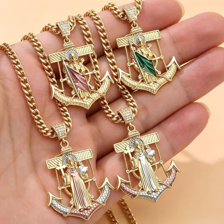 Christianartworkshop Iconic Necklace Featuring St. Jude & St. Christopher: Emblem Of Uplifting Divine Hope - image 3