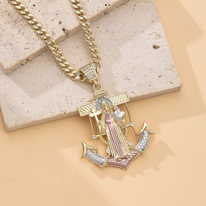 Christianartworkshop Iconic Necklace Featuring St. Jude & St. Christopher: Emblem Of Uplifting Divine Hope - St. Jude A - image 9