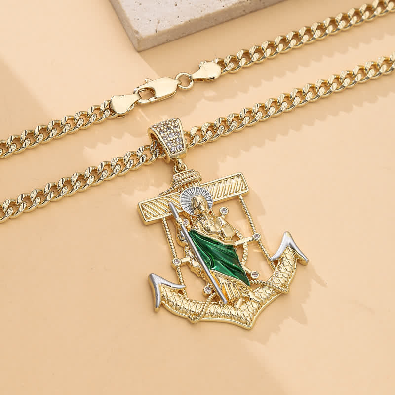 Christianartworkshop Iconic Necklace Featuring St. Jude & St. Christopher: Emblem Of Uplifting Divine Hope - image 6