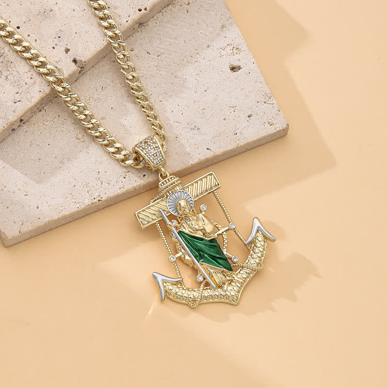 Christianartworkshop Iconic Necklace Featuring St. Jude & St. Christopher: Emblem Of Uplifting Divine Hope - image 7