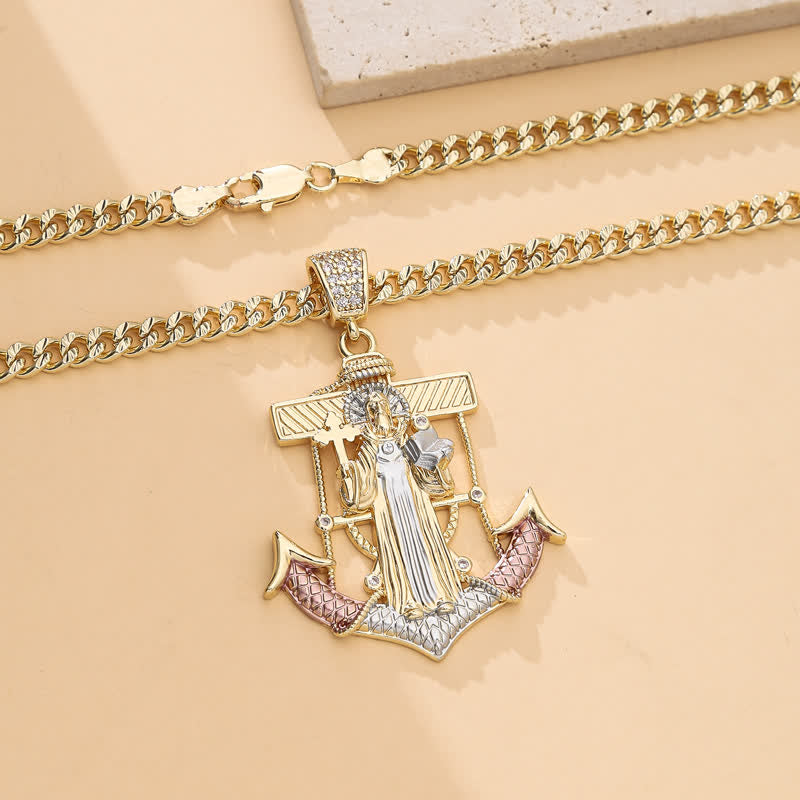 Christianartworkshop Iconic Necklace Featuring St. Jude & St. Christopher: Emblem Of Uplifting Divine Hope - image 12