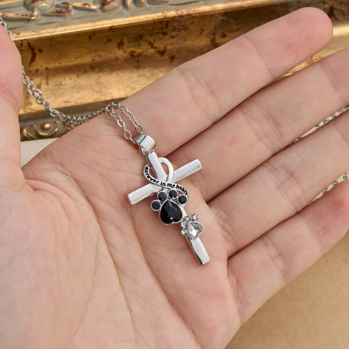 FREE Today: Paw Print Memorial Alloy Cross Necklace: Emblem Of Tender Heavenly Remembrance - image 2
