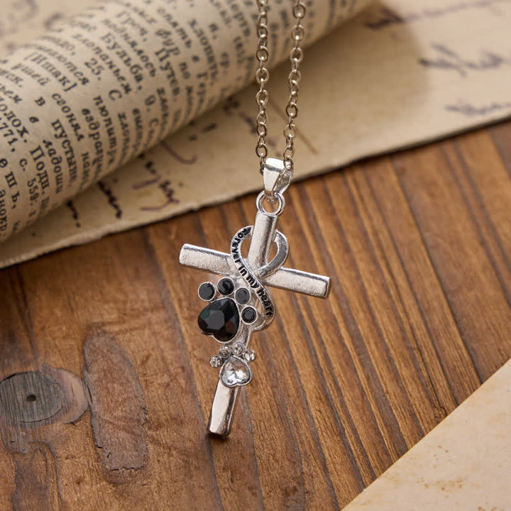 Christianartworkshop Paw Print Memorial Alloy Cross Necklace: Emblem Of Tender Heavenly Remembrance - image 5