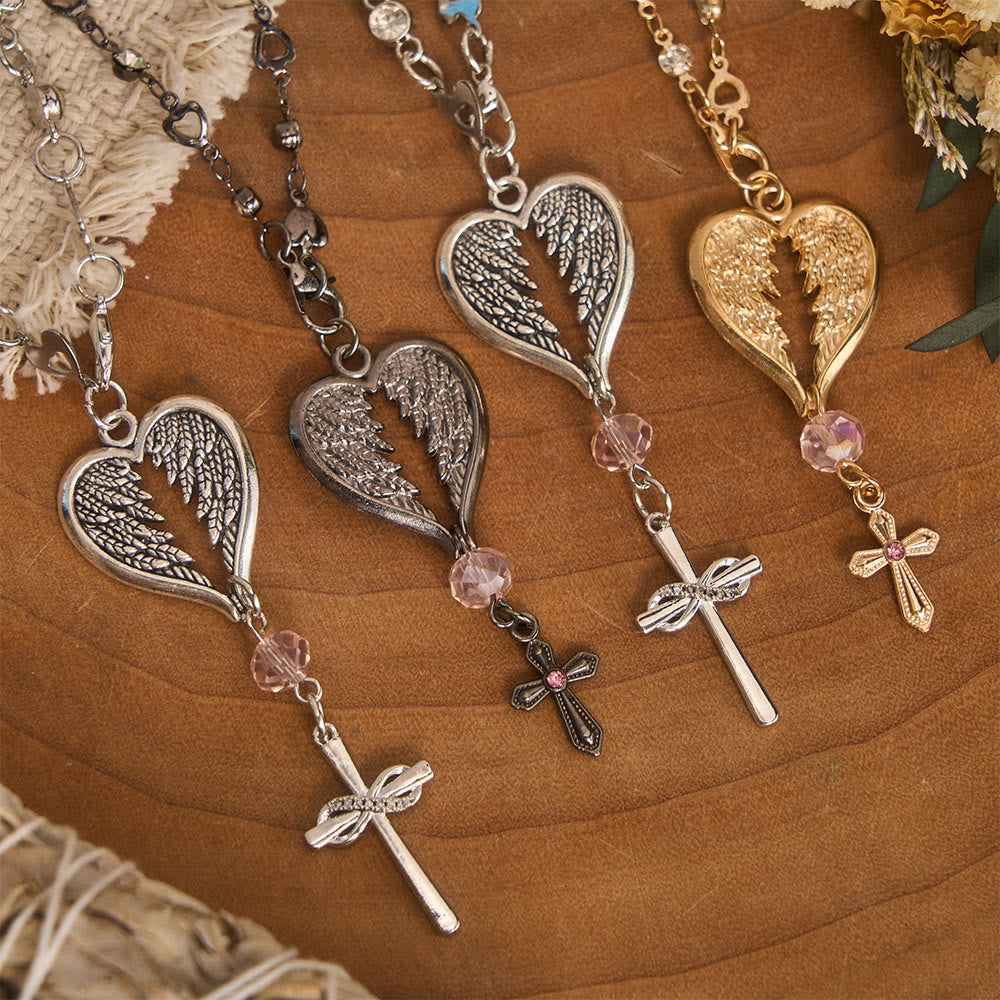 Christianartworkshop Guardian Angel-Wing Heart Keychain for Car: Quiet Reminder of Tender Protection - image 1