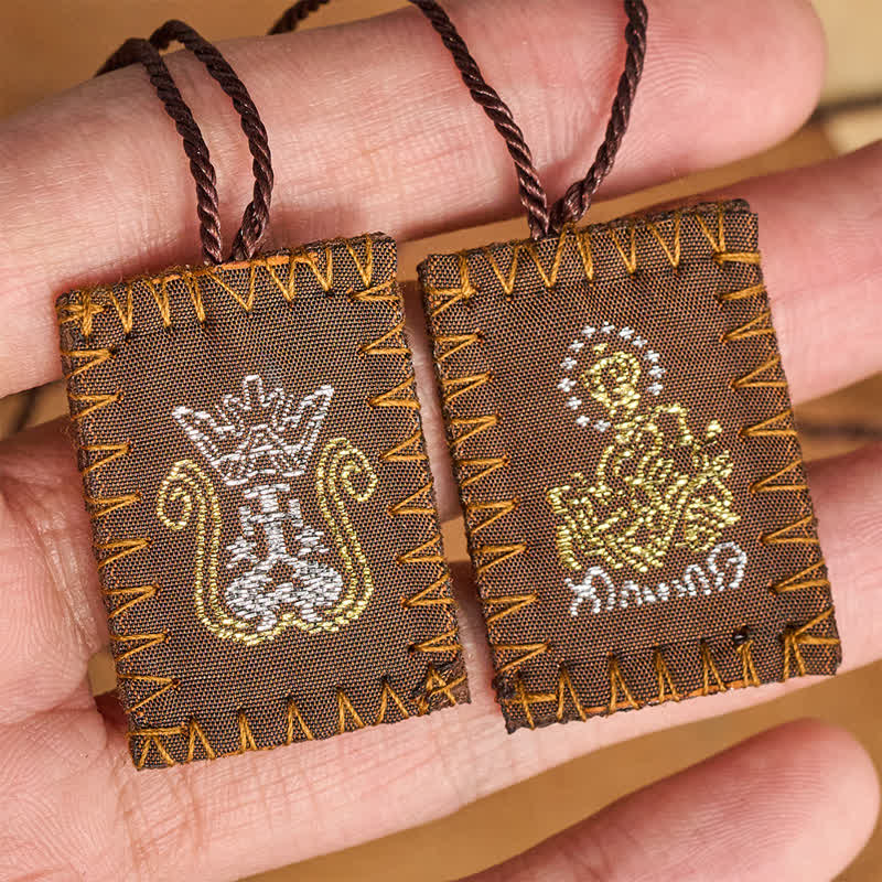 Christianartworkshop Dual‑Panel Soft Textile Scapular Set With Our Lady: Symbol of Serene Grace - image 1