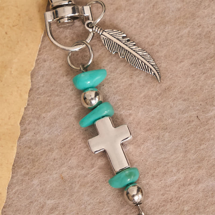 Christianartworkshop Multi‑Use Metal Keychain Horse Saddle and Bridle Charm Clip With Cross Blessing - image 11
