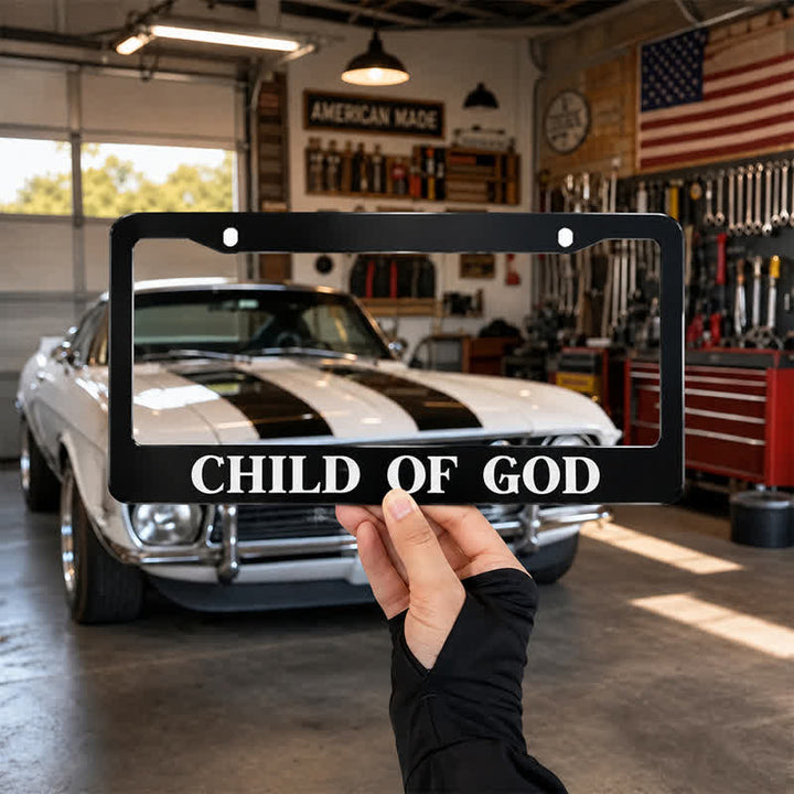 Christianartworkshop Statement‑Making “Child Of God” Car Frame: Token Of Quiet Celestial Companionship - image 1