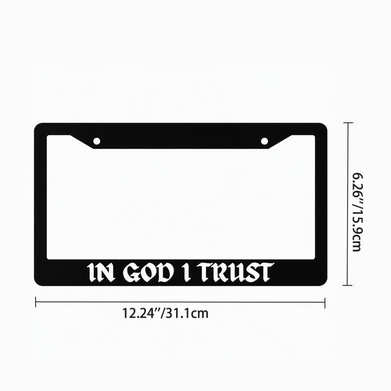 Christianartworkshop Slim Metal License Plate Frame “In God I Trust”: Sign of Heavenly Assurance - image 7