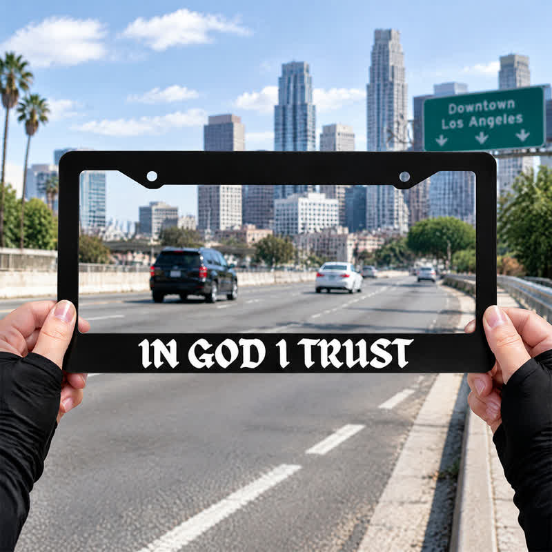 Christianartworkshop Statement‑Making “In God I Trust” Car Frame: Token Of Quiet Celestial Companionship - image 2