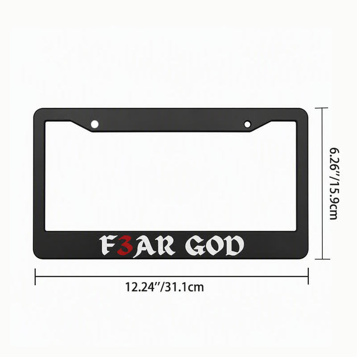 Christianartworkshop Slim Metal Car Frame With Bold “F3AR GOD” Lettering: Sign Of Timeless Divine Majesty - image 10