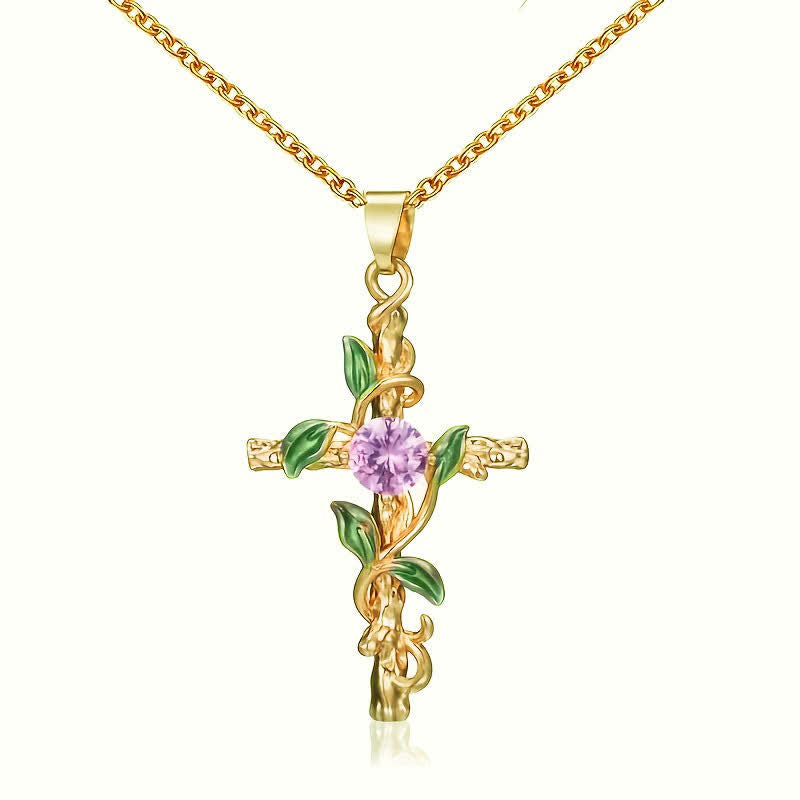 Christianartworkshop Nature Inspired Vine Cross Chain Necklace: Symbol of Rooted Heavenly Shelter - Golden - image 6