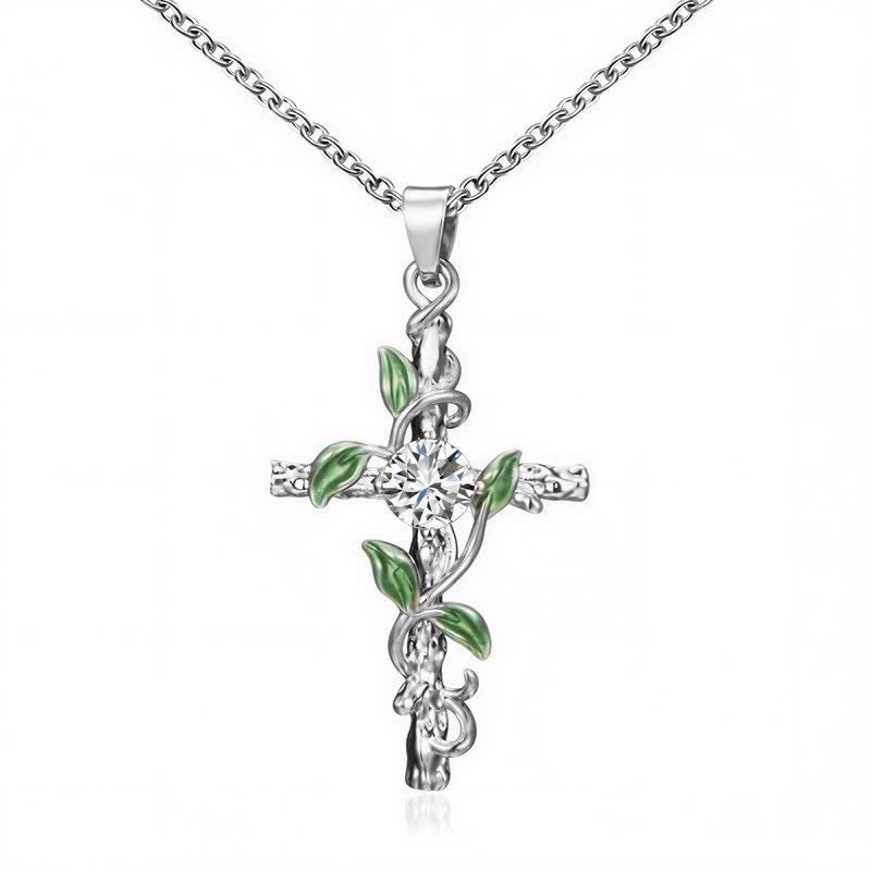 FREE Today: Nature Inspired Vine Cross Chain Necklace: Symbol of Rooted Heavenly Shelter - image 5
