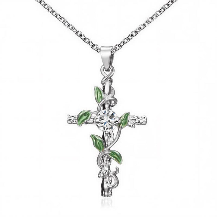 FREE Today: Nature Inspired Vine Cross Chain Necklace: Symbol of Rooted Heavenly Shelter - image 5