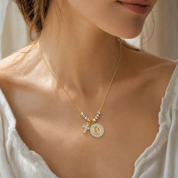 FREE Today: Mixed‑Bead St. Benedict Cross Pendant Necklace: Sign of Everlasting Sacred Safeguard - image 1