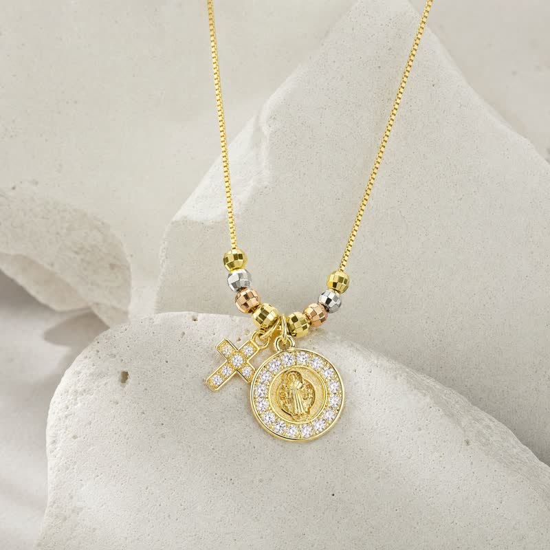 Christianartworkshop Mixed‑Bead St. Benedict Cross Pendant Necklace: Sign of Everlasting Sacred Safeguard - image 9