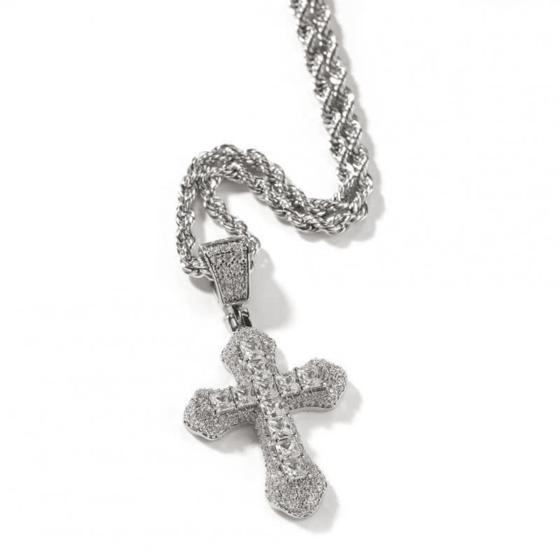 Christianartworkshop Chunky Sparkling Scalloped Cross With Rope Chain: Carrier of Bold Daily Benediction - image 8