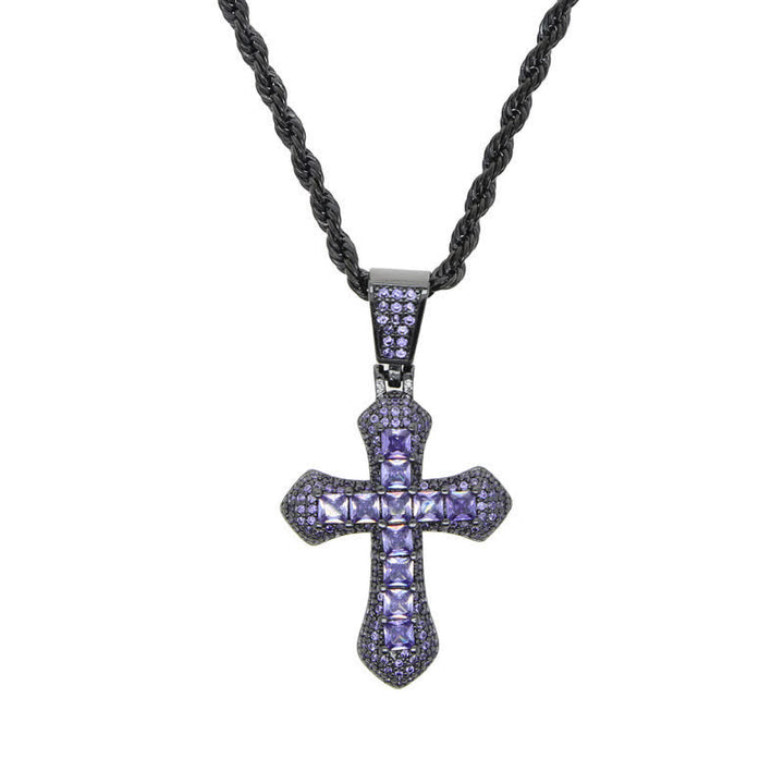 Christianartworkshop Chunky Sparkling Scalloped Cross With Rope Chain: Carrier of Bold Daily Benediction - Purple - image 11