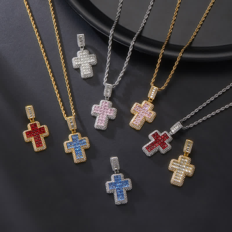 FREE Today: Encircled Square Gem Block Cross Necklace: Badge of Glorious Heavenly Fortitude - image 1