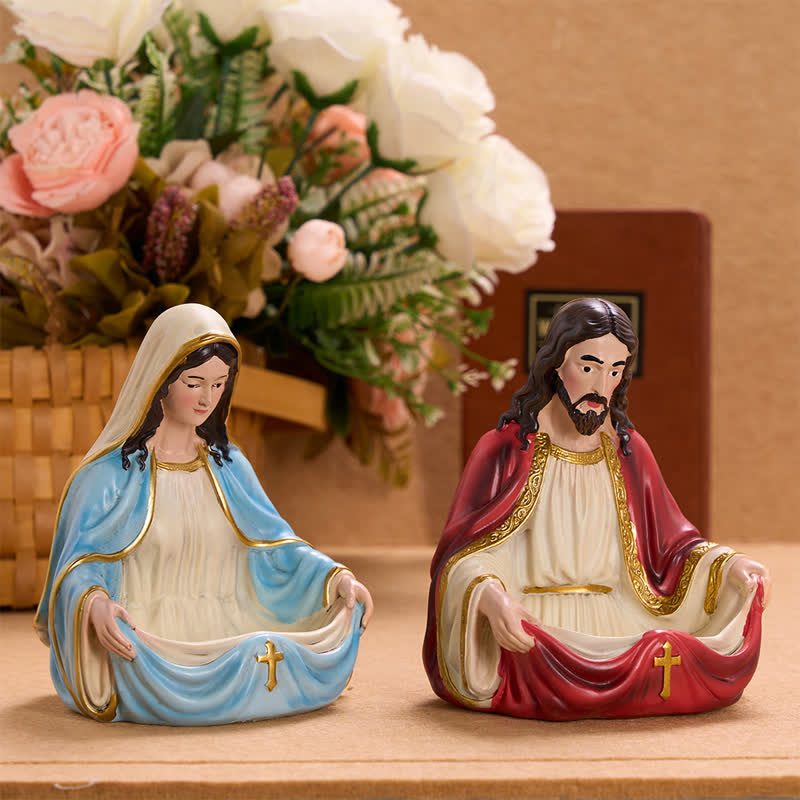 Christianartworkshop Vintage Finish Resin Figurine Rosary Caddy: Carrier Of Calm Sacred Warmth - image 0