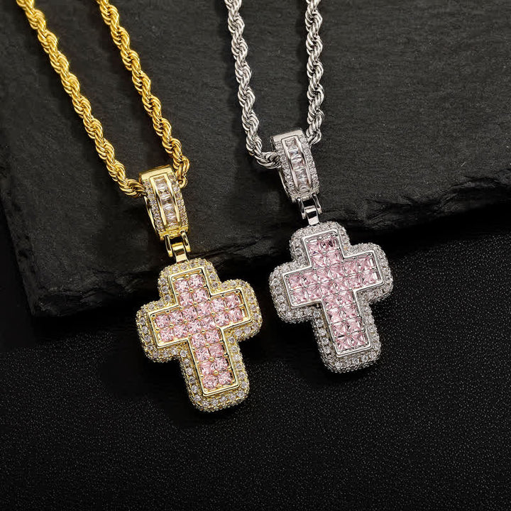 FREE Today: Encircled Square Gem Block Cross Necklace: Badge of Glorious Heavenly Fortitude - image 2