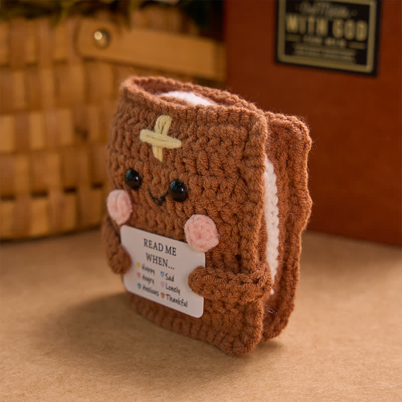Christianartworkshop Dainty Hand‑Stitched Cross Yarn Plush Book: Carrier of Soft Heavenly Providence - image 2