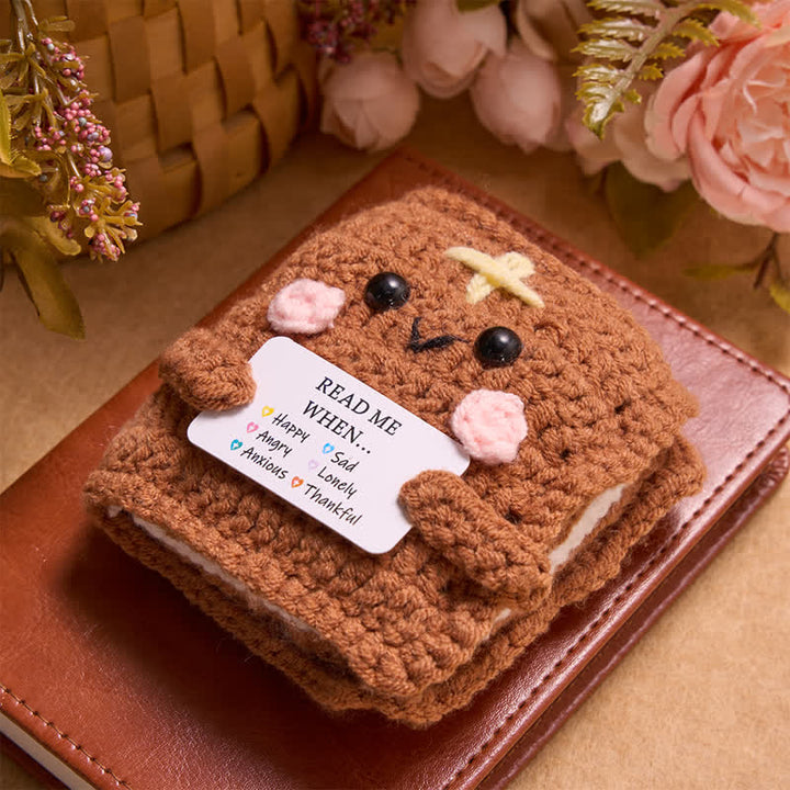 Christianartworkshop Dainty Hand‑Stitched Cross Yarn Plush Book: Carrier of Soft Heavenly Providence - image 1